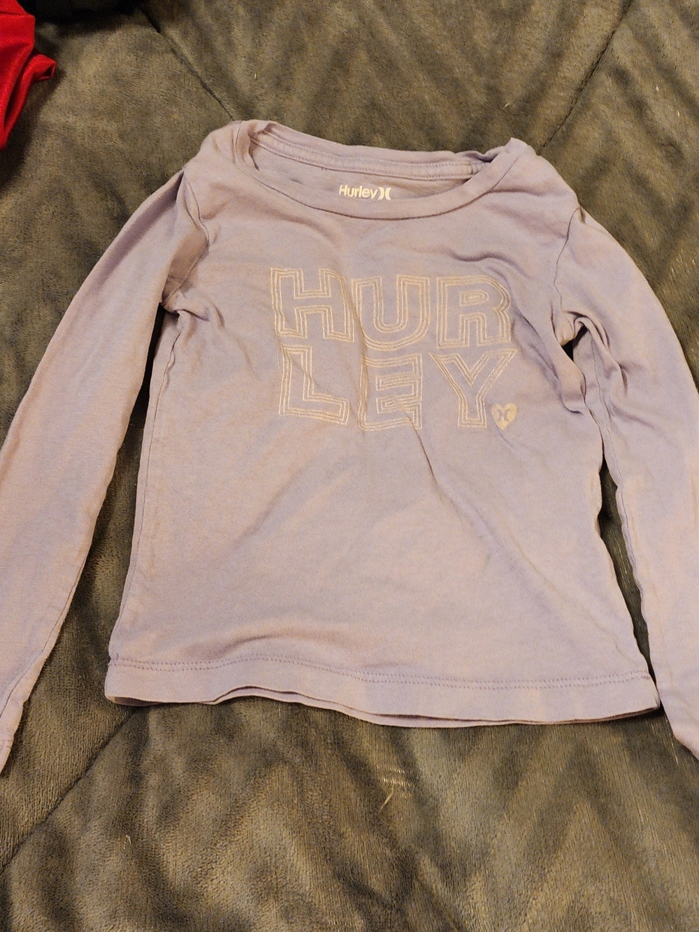 Hurley Lavender Long Sleeve Graphic Logo Tee